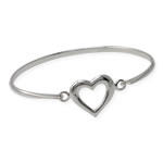 Silver Open Heart Bangle