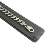 Gun Metal Silver Curb Bracelet