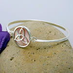 Celtic Mother of Pearl Silver Bangle