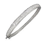 Pave CZ Set Glitz Silver Bangle