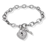 Fancy Pave Set Charm Bracelet