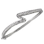 Silver CZ Wave Bangle
