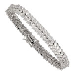Marquise CZ Silver Feather Bracelet