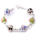 Glass Flower Bead Bracelet