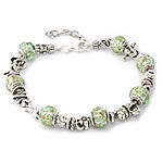 Green Charm Bead Bracelet with Charms