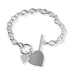 Double Heart T-Bar Bracelet