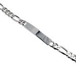 Figaro Silver ID Bracelet
