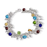 Glass and Silver Bead Charm Bracelet