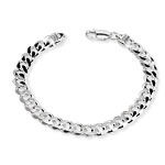 Silver Curb Bracelet 8mm Width
