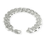Heavy Mens Silver Curb Bracelet 16mm Width