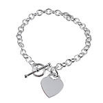 Silver Heart T-Bar Bracelet