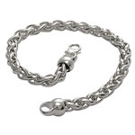 Heavy Silver Braided Curb Bracelet