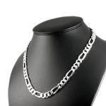 Mens Sterling Silver Figaro Chain