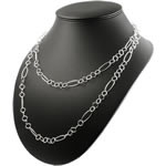 Fancy Link 40 inch Silver Chain