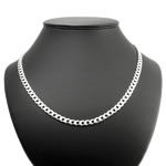 Flat Open Link Silver Curb Chain 6mm Width