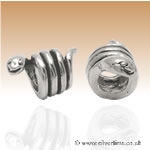 Silver Snake Charm Bead