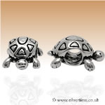 Silver Tortoise Charm Bead
