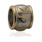 Gold Detailed Heart Charm Bead