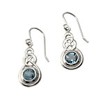 Blue Topaz Celtic Earrings