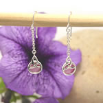 Celtic Circle Shell Drop Earrings