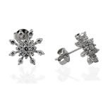 CZ Silver Snowflake Earrings