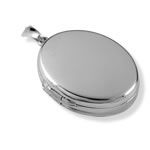 Family Locket Silver Plain Oval Design