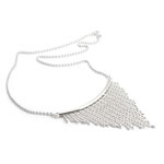 Silver Bead Tassle Necklace