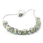 Green Charm Bead Necklace with Charms