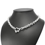Heavy Large Heart Clasp Necklace