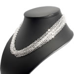 12 Strand Sparkling Silver Necklace