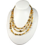 Jade, Citrine and Mother of Pearl Necklace