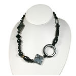 Black Agate Silver Necklace