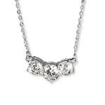Trilogy Cubic Zirconia Silver Necklace