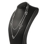 34 inch Heart and Circles Long Length Necklace