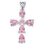 Pink Ice Silver Cross