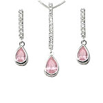 Pink and White Bar Teardrop Set