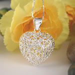 Silver Weaved Heart Pendant