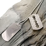 Double Dog Tag and Razor Blade Chain Set