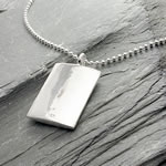 Silver Dog Tag on Bead Chain