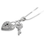 Heart and Key Charm Pendant