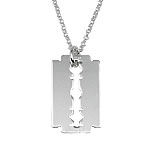 Silver Razor Blade Pendant with Chain