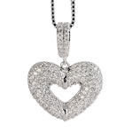 Silver CZ Heart Pendant