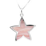 Pink Mother of Pearl Star Flower Pendant
