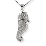 Seahorse CZ Pave Set Pendant