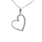 Open Heart Cubic Zirconia Pendant
