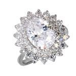 Large Oval Cluster Ring