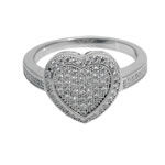 Micro Pave Set Heart Ring