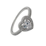 CZ Heart Ring with Micro Pave Shoulders
