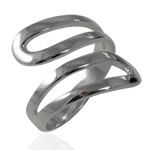 Adjustable Plain Silver Bypass Ring