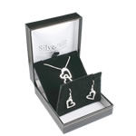 Heart Pendant and Earrings Set